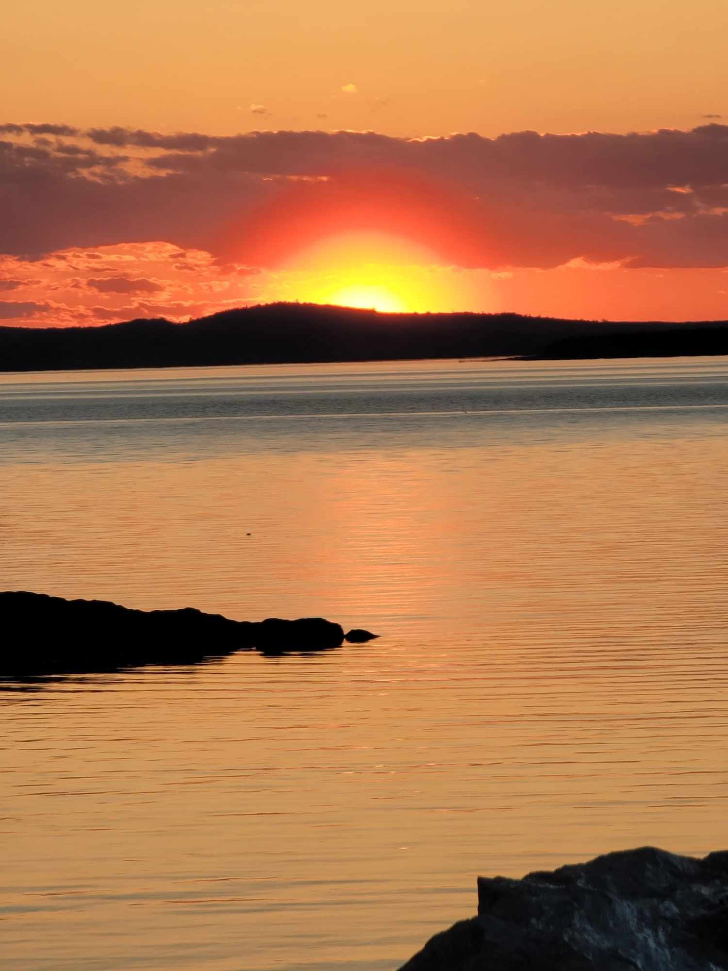 The ocean at sunset.